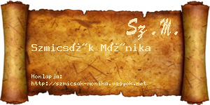 Szmicsák Mónika névjegykártya
