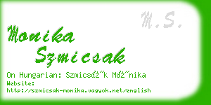 monika szmicsak business card